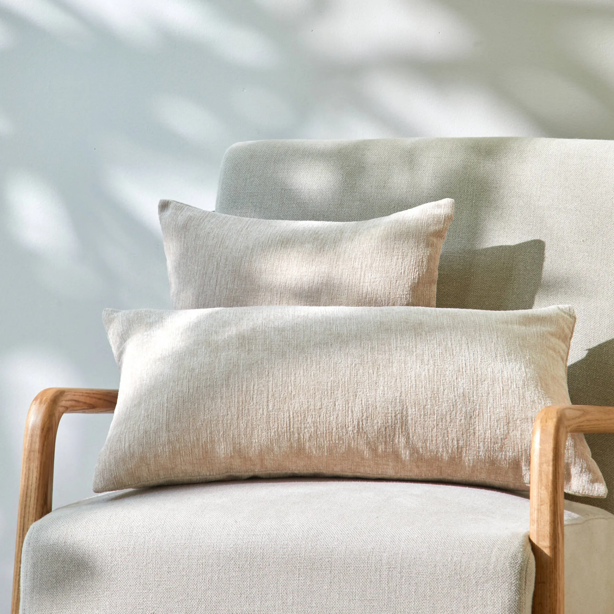 Kussenhoes<Blancheporte Kussenhoes in chenille - set van 2 taupe