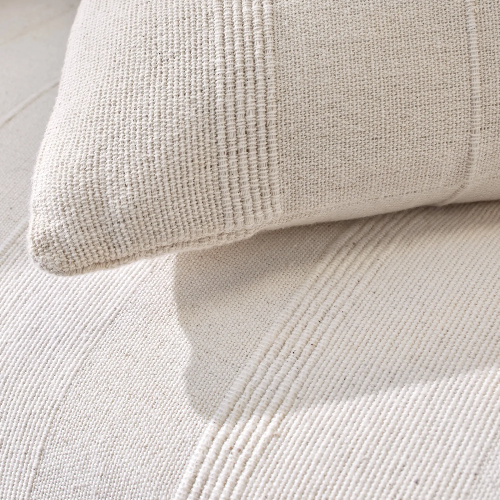 Kussenhoes<Blancheporte Kussenhoes in effen katoen met artisanaal weefsel - set van 2 ecru