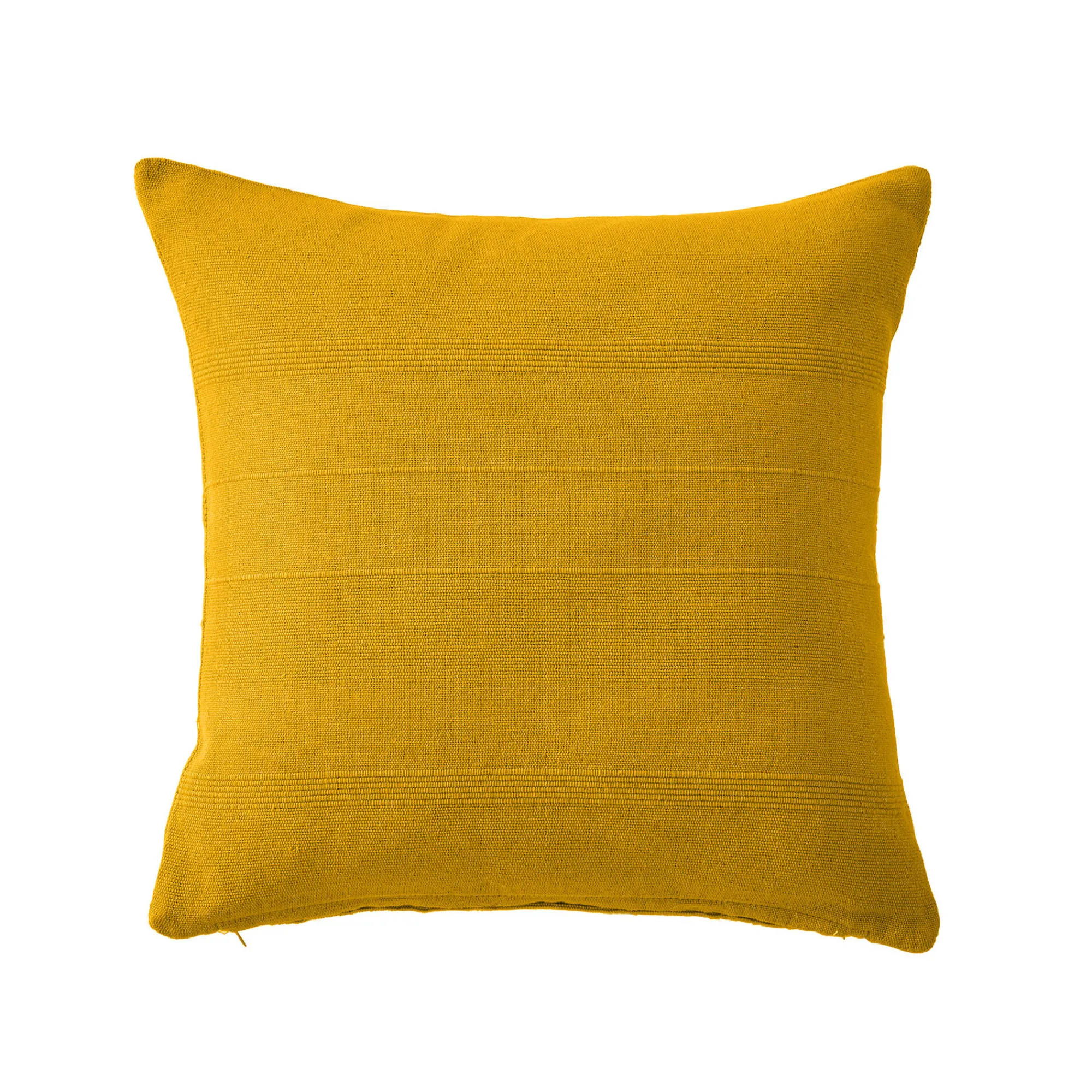 Kussenhoes<Blancheporte Kussenhoes in effen katoen met artisanaal weefsel - set van 2 kerrie