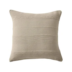 Kussenhoes<Blancheporte Kussenhoes in effen katoen met artisanaal weefsel - set van 2 vlaskleur