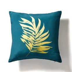Feestdecoratie|Kussenhoes<Blancheporte Kussenhoes met bladerenmotief, set van 2 groen / goudkleurig