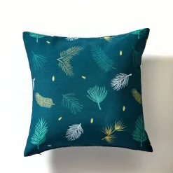 Feestdecoratie|Kussenhoes<Blancheporte Kussenhoes met bladerenmotief, set van 2 groen / goudkleurig