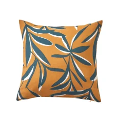 Kussenhoes<Blancheporte Kussenhoes met bladerenprint geel