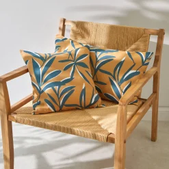 Kussenhoes<Blancheporte Kussenhoes met bladerenprint geel