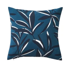 Kussenhoes<Blancheporte Kussenhoes met bladerenprint blauw