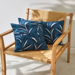 Kussenhoes<Blancheporte Kussenhoes met bladerenprint blauw