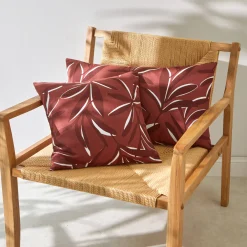 Kussenhoes<Blancheporte Kussenhoes met bladerenprint terracotta