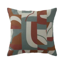 Kussenhoes<Blancheporte Kussenhoes met 'geometrische' print - set van 2 terracotta / karamel / eucalyptus