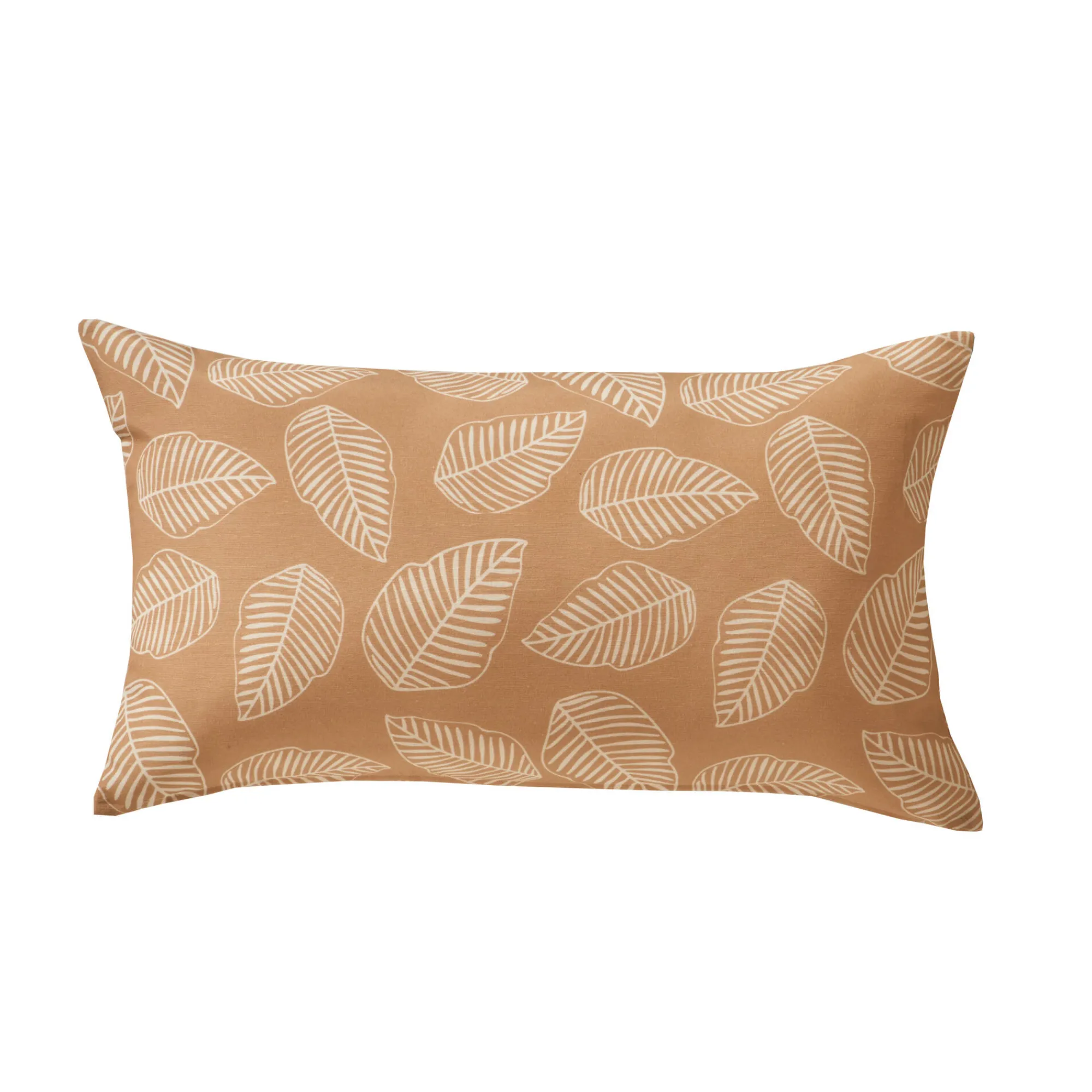 Kussenhoes<Blancheporte Kussenhoes met kleine bladerenprint - set van 2 oker