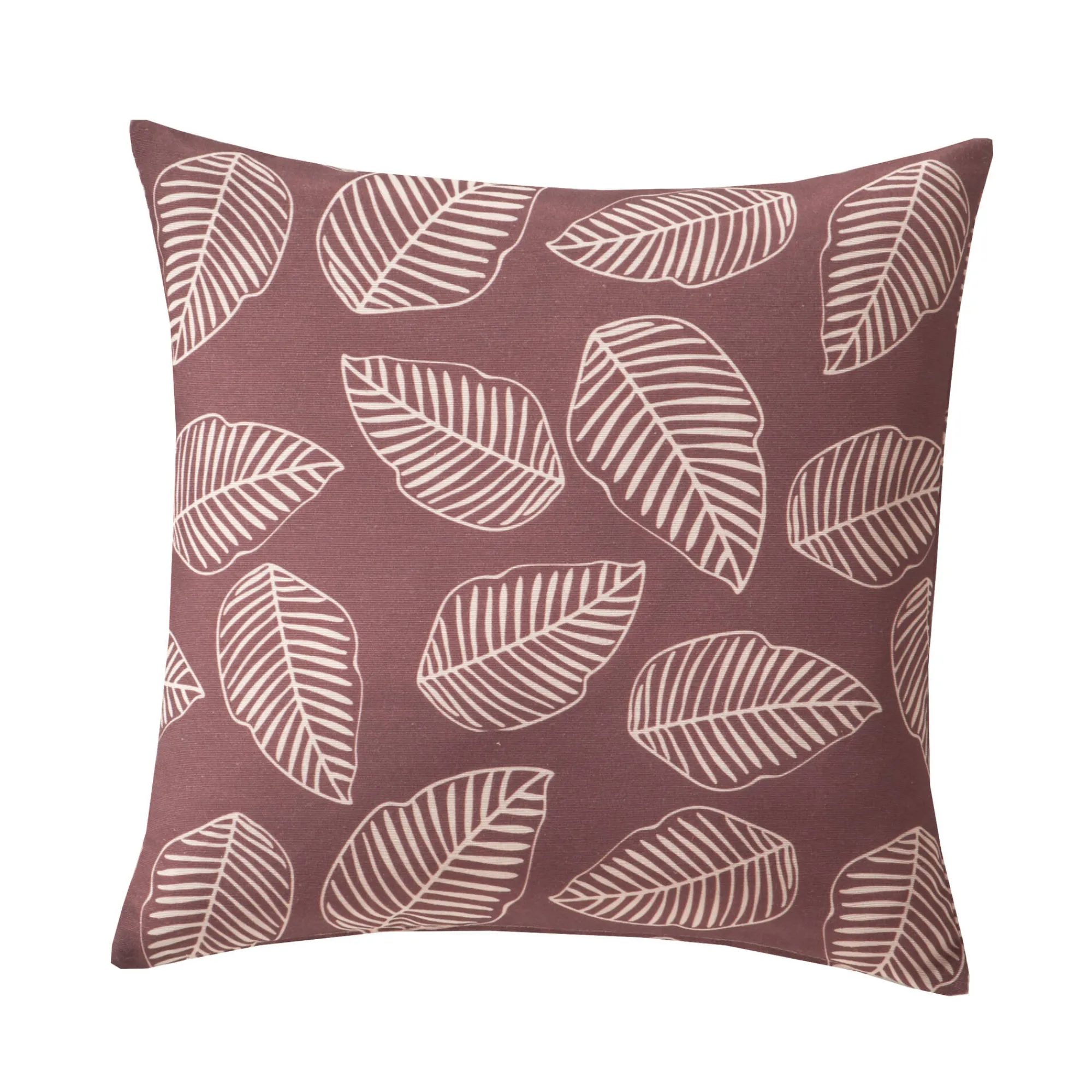 Kussenhoes<Blancheporte Kussenhoes met kleine bladerenprint - set van 2 wijnrood