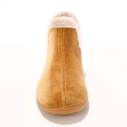 Sloffen|Sloffen<Blancheporte Laarsjes in suède - gevoerde binnenkant met pluchetouch beige