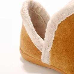 Sloffen|Sloffen<Blancheporte Laarsjes in suède - gevoerde binnenkant met pluchetouch beige