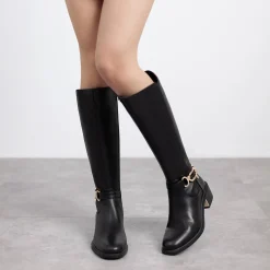 Feestelijke Schoenen|Laarzen<Xti Laarzen met goudkleurige fantasiegesp zwart