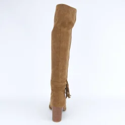 Laarzen|Schoenen<Blancheporte Laarzen met hak, lintje aan de enkel karamel