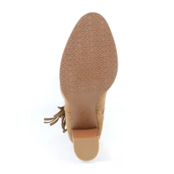 Laarzen|Schoenen<Blancheporte Laarzen met hak, lintje aan de enkel karamel