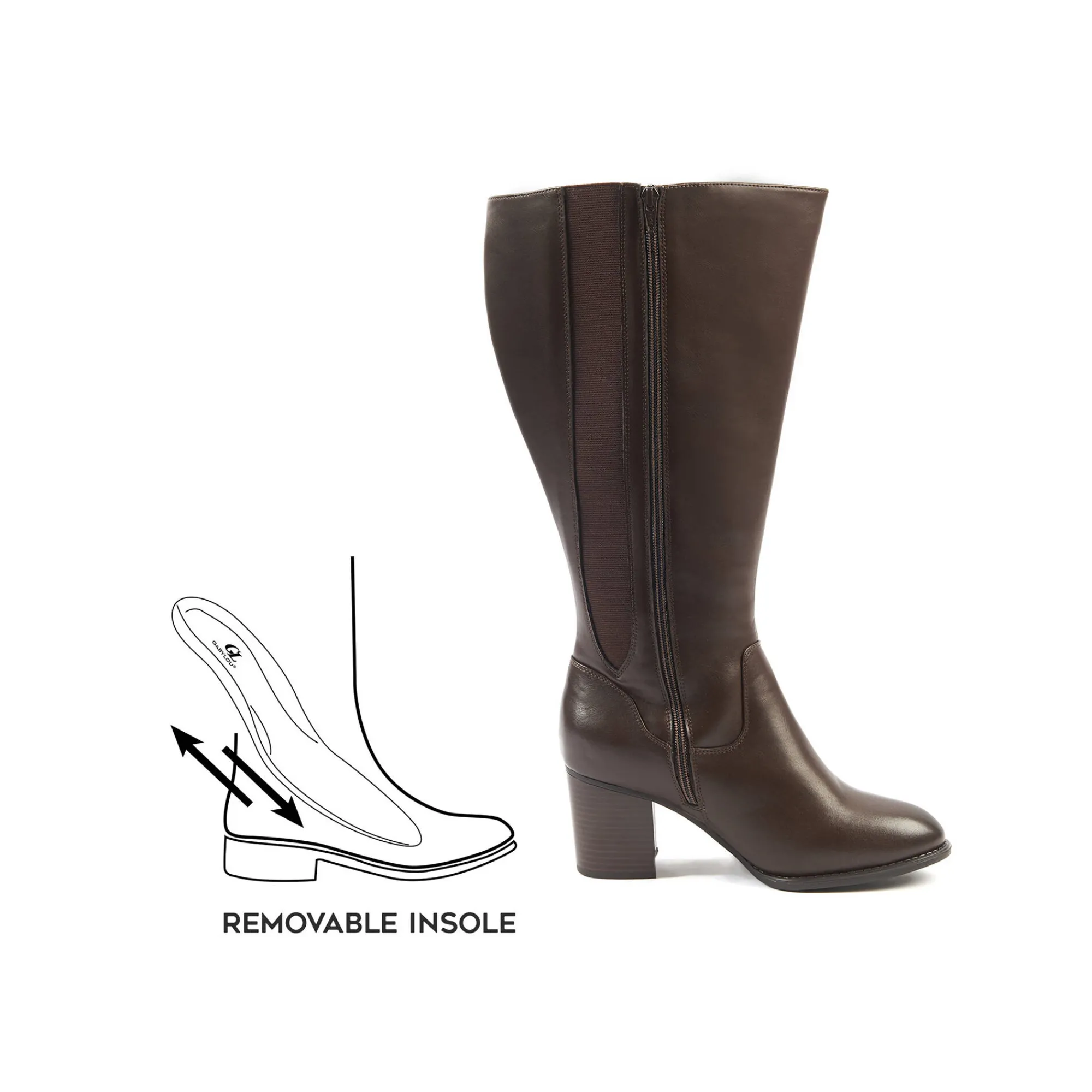 Laarzen|Schoenen<Gabylou Laarzen met hakken ROMY VARIO 3XL bruin