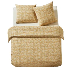 Delige Bedlinnenset<Blancheporte Lakenset Laurette in katoen oker