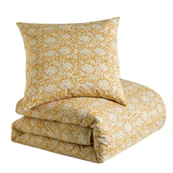 Delige Bedlinnenset<Blancheporte Lakenset Laurette in katoen oker