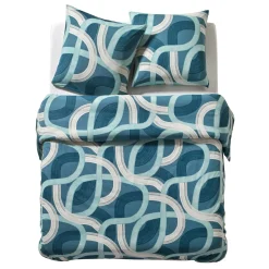 Delige Bedlinnenset<Blancheporte Lakenset, slo(o)p(en) + dekbedovertrek Ulysse, met grafische print, in katoen blauw