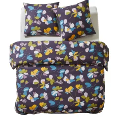 Delige Bedlinnenset<Blancheporte Lakenset Soizic met bloemenprint, in katoen aubergine