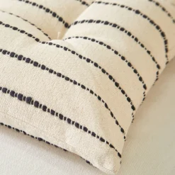 Vloerkussen<Blancheporte Lang, decoratief kussen in artisanaal weefsel naturel / zwart
