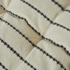 Vloerkussen<Blancheporte Lang, decoratief kussen in artisanaal weefsel naturel / zwart
