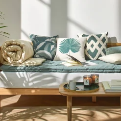 Vloerkussen<Blancheporte Lang, effen zitkussen voor zitbank eucalyptus