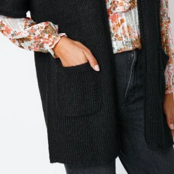 Trui En Vest<Blancheporte Lang vest met mohairtouch, korte mouwen zwart