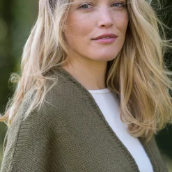 Trui En Vest<Blancheporte Lang vest met mohairtouch, korte mouwen olijfgroen