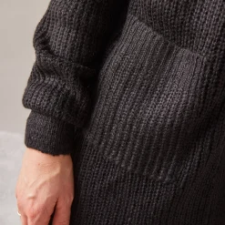 Trui En Vest<Blancheporte Lang vest, patenttricot met zachte touch zwart