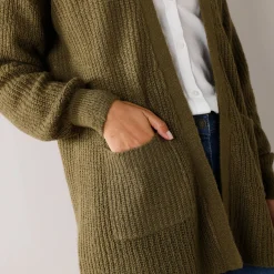 Trui En Vest<Blancheporte Lang vest, patenttricot met zachte touch bronskleur