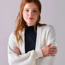Trui En Vest<Blancheporte Lang vest, patenttricot met zachte touch ecru