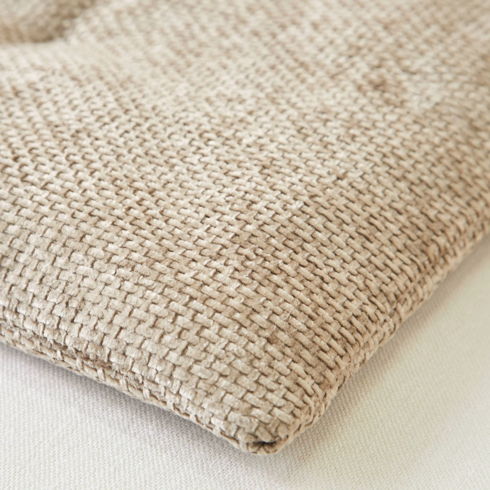 Vloerkussen<Blancheporte Lang zitbankkussen, chenilleweefsel zandkleur