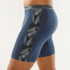 Ondergoed<Blancheporte Lange boxer, bedrukt opzij, shortmodel - set van 2 zwart + blauw
