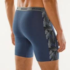 Ondergoed<Blancheporte Lange boxer, bedrukt opzij, shortmodel - set van 2 zwart + blauw