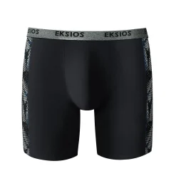 Ondergoed<Blancheporte Lange boxer, bedrukt opzij, shortmodel - set van 2 zwart + blauw