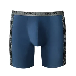 Ondergoed<Blancheporte Lange boxer, bedrukt opzij, shortmodel - set van 2 zwart + blauw