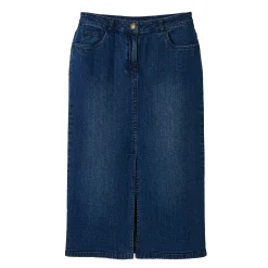 Rok<Blancheporte Lange jeansrok, kleine lengtes stone