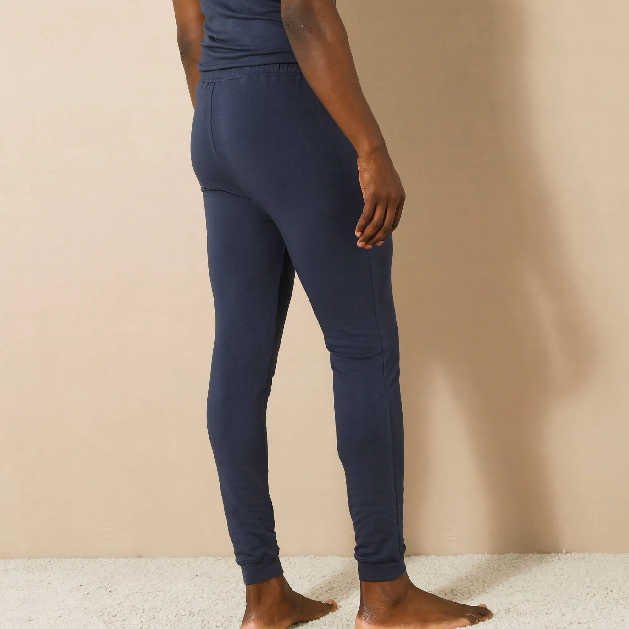 Ondergoed<Thermoperle Lange legging in molton - set van 2 marine