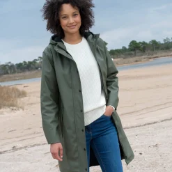 Parka En Donsjas<Blancheporte Lange regenjas, gevoerd met fleece, gerecycleerd polyester** kaki