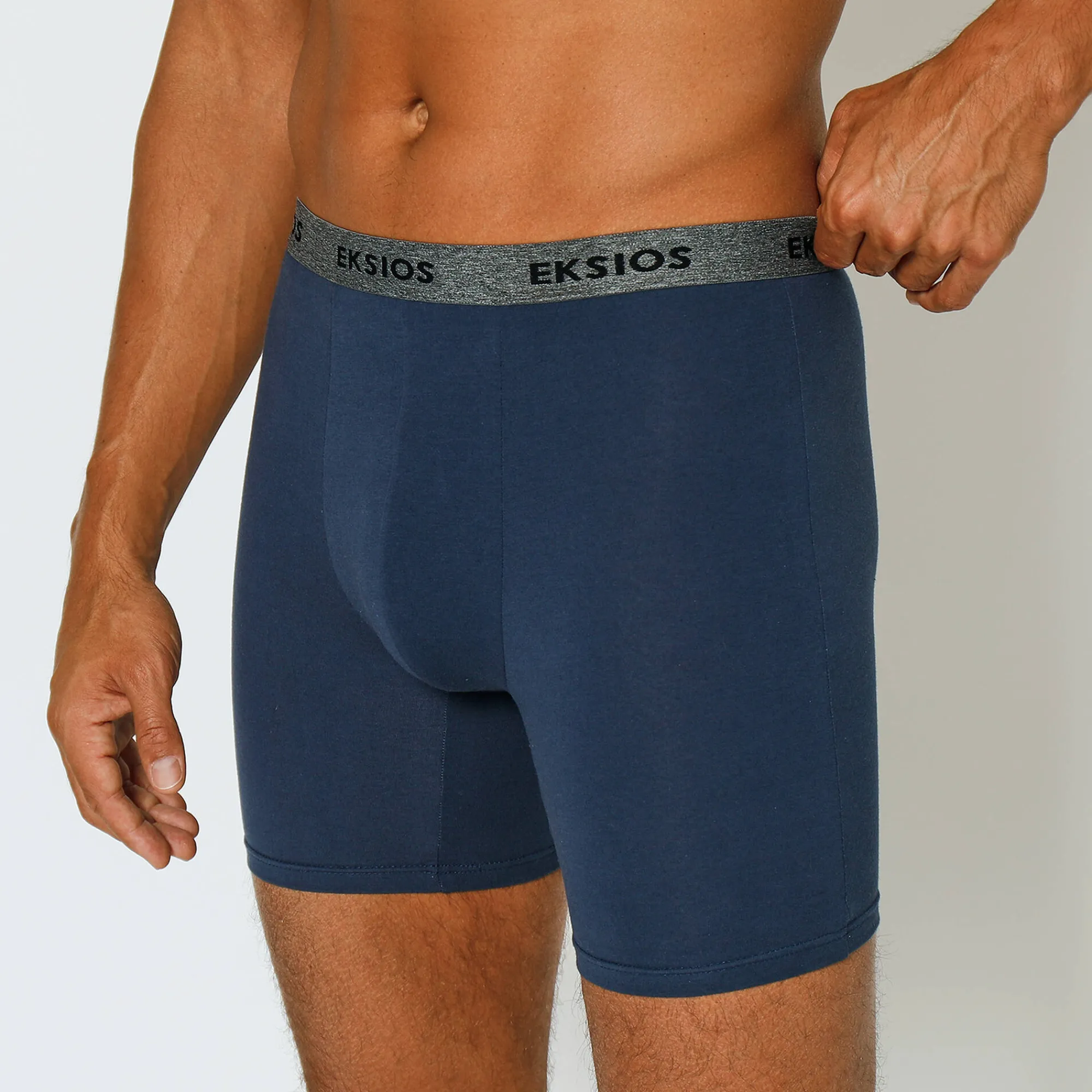 Ondergoed<Blancheporte Lange shorty in shortmodel - set van 2 zwart + grijsblauw