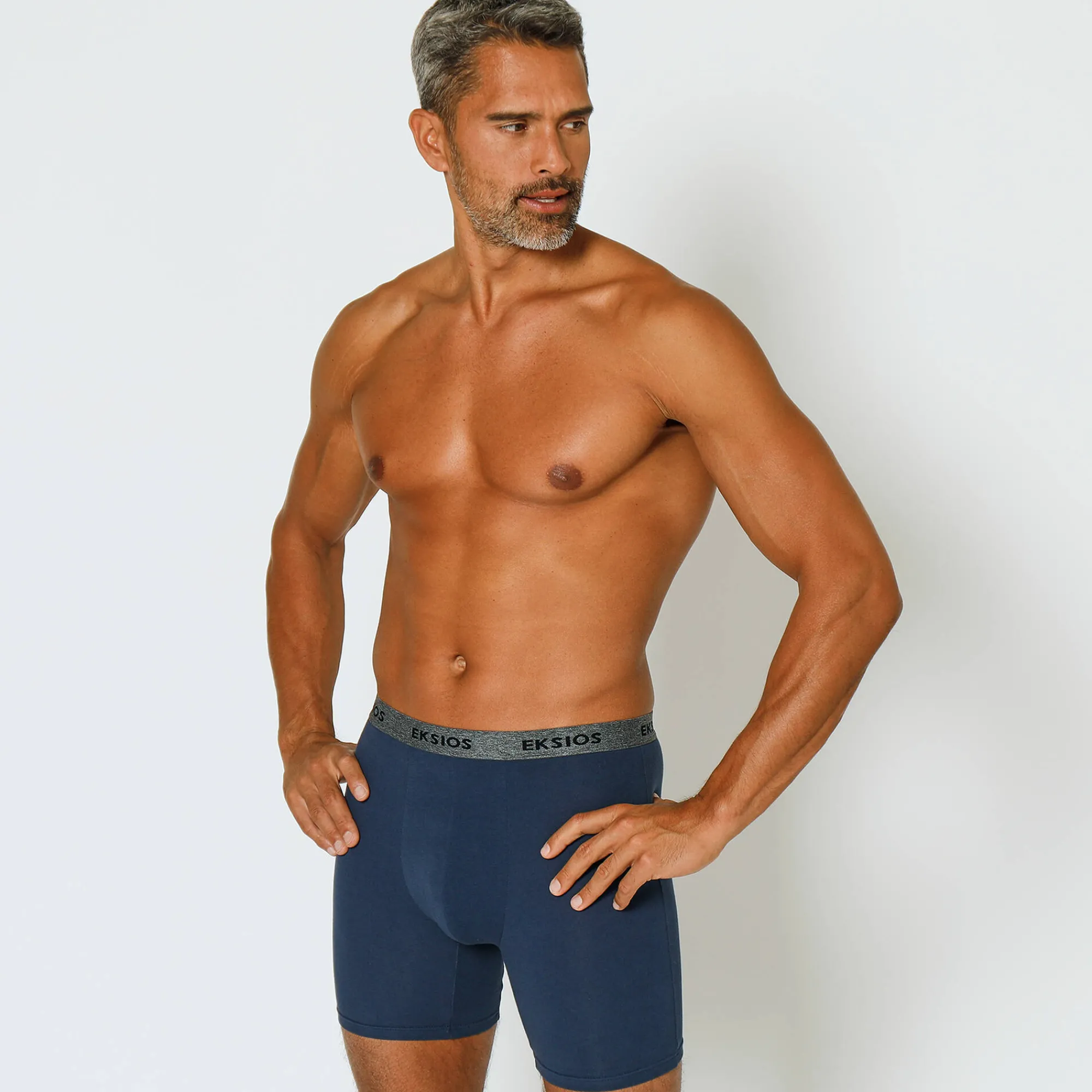 Ondergoed<Blancheporte Lange shorty in shortmodel - set van 2 zwart + grijsblauw