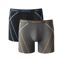 Ondergoed<Blancheporte Lange shorty met sierstiksel, shortmodel - set van 2 zwart + grijs