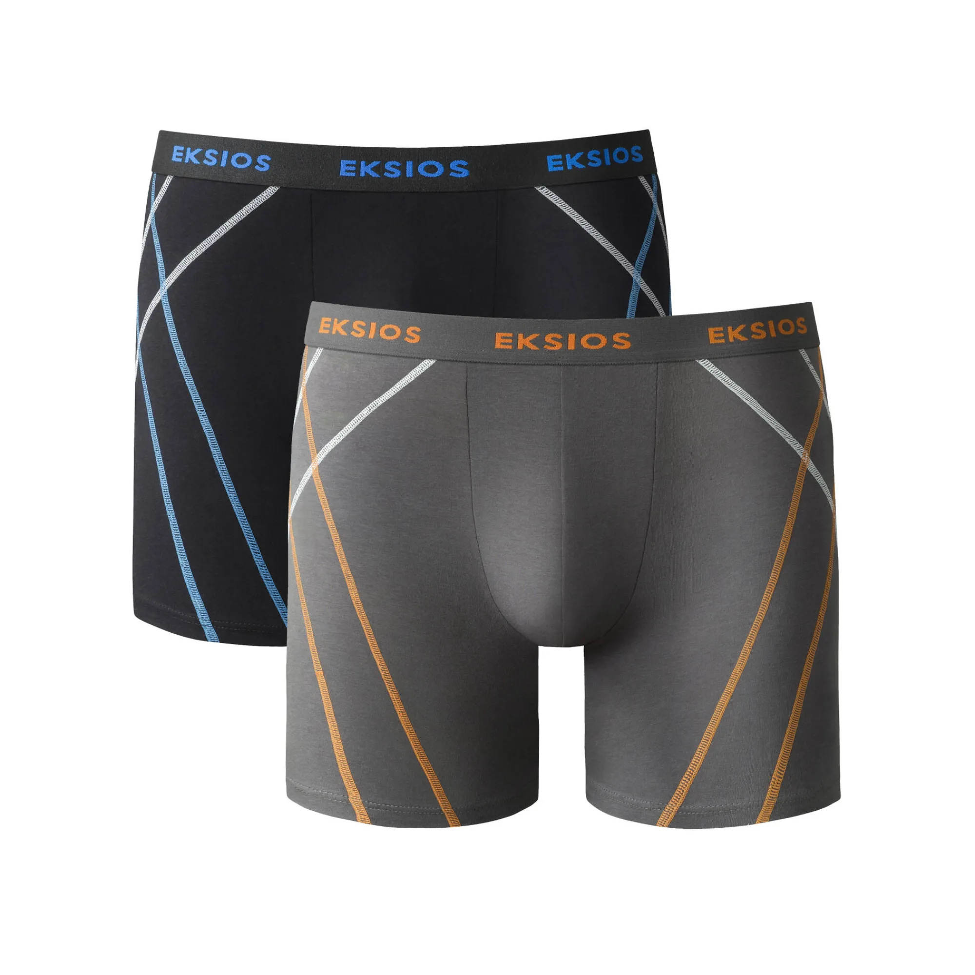 Ondergoed<Blancheporte Lange shorty met sierstiksel, shortmodel - set van 2 zwart + grijs