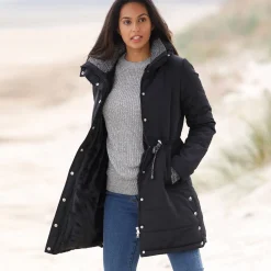 Parka En Donsjas<Blancheporte Lange waterafstotende en gematelasseerde jas zwart