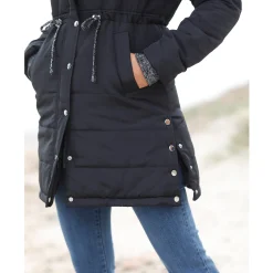 Parka En Donsjas<Blancheporte Lange waterafstotende en gematelasseerde jas zwart