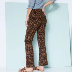 Legging<Blancheporte Legging bootcut taille élastiquée, imprimé peau de bête zwart / karamel
