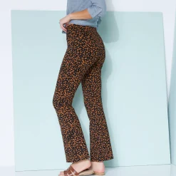 Legging<Blancheporte Legging bootcut taille élastiquée, imprimé peau de bête zwart / karamel