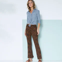 Legging<Blancheporte Legging bootcut taille élastiquée, imprimé peau de bête zwart / karamel