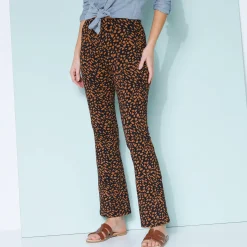 Legging<Blancheporte Legging bootcut taille élastiquée, imprimé peau de bête zwart / karamel
